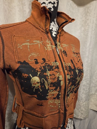 Burnt orange cotton - zip, up