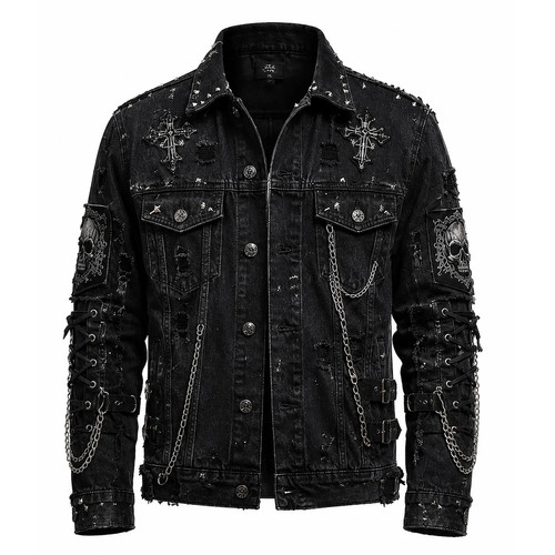 Unisex gothic punk denim rock - gothic,